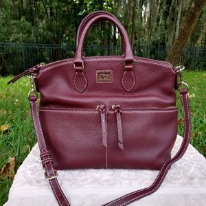 Dooney & Bourke Double Pocket Leather Satchel